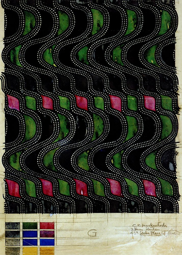 Textile Design Wave Pattern ca 1915 art print by Charles Rennie Mackintosh for $57.95 CAD