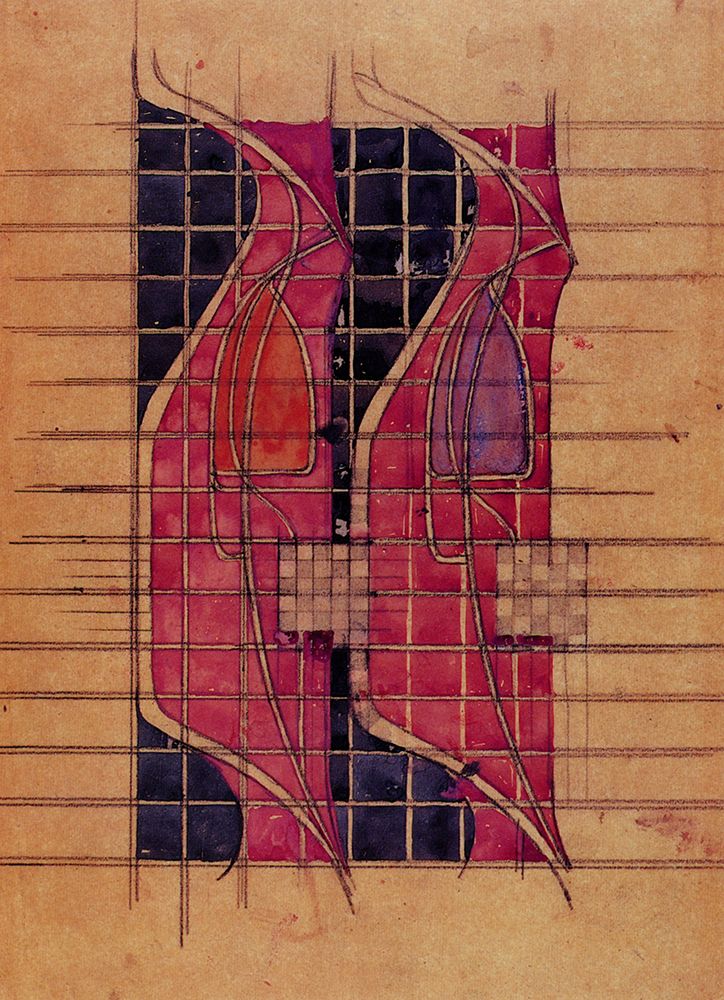 Tulip and Lattice, Pink and Purple art print by Charles Rennie Mackintosh for $57.95 CAD