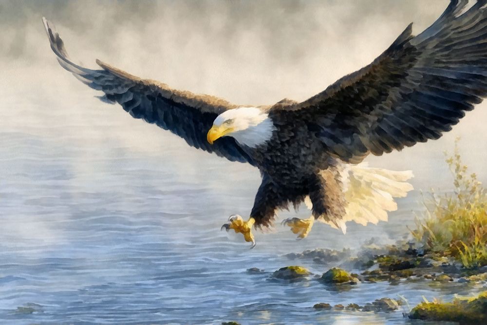 Fishing Eagle I art print by Buck Rawlins for $57.95 CAD