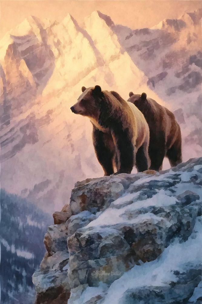 Mountain Bears I art print by Buck Rawlins for $57.95 CAD