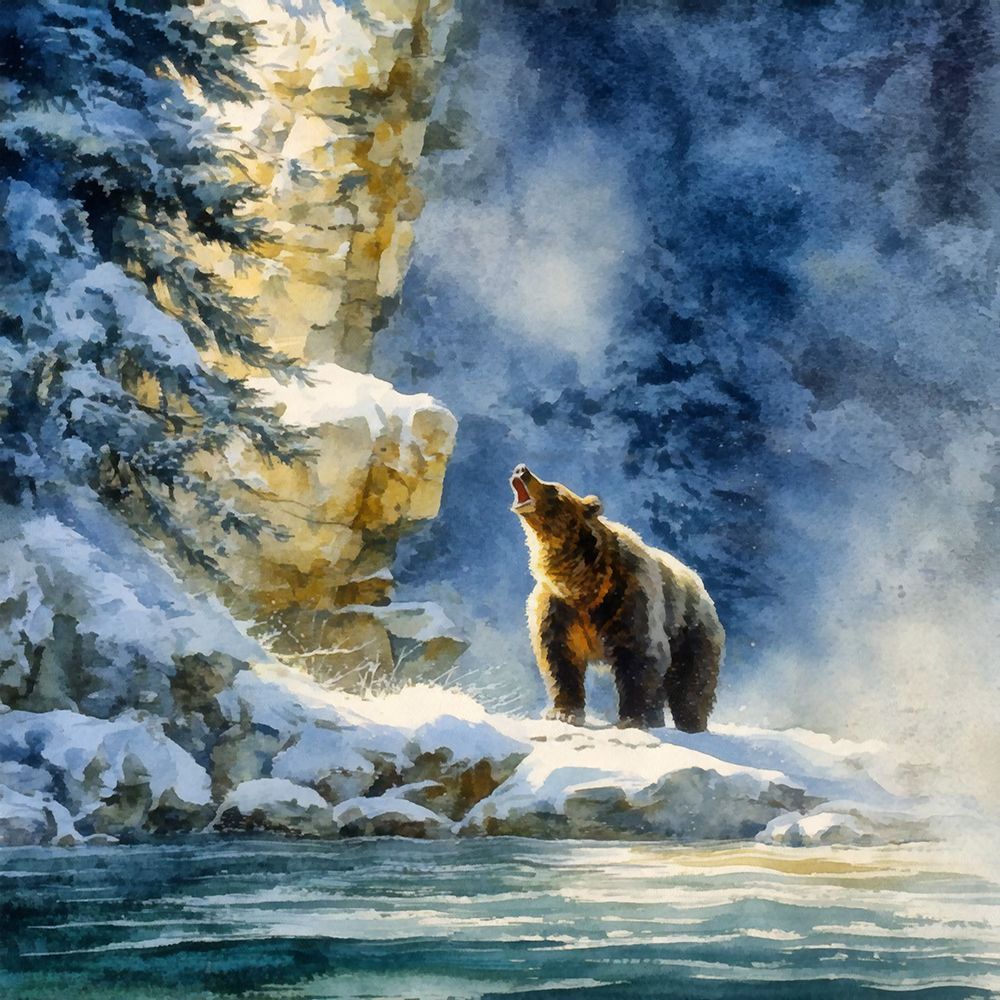 Calling Bear II art print by Buck Rawlins for $57.95 CAD