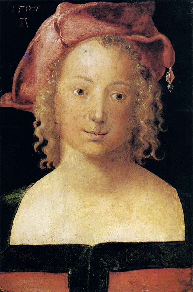 Portrait of a Young Woman with a Red Beret 1507 art print by Albrecht Durer for $57.95 CAD