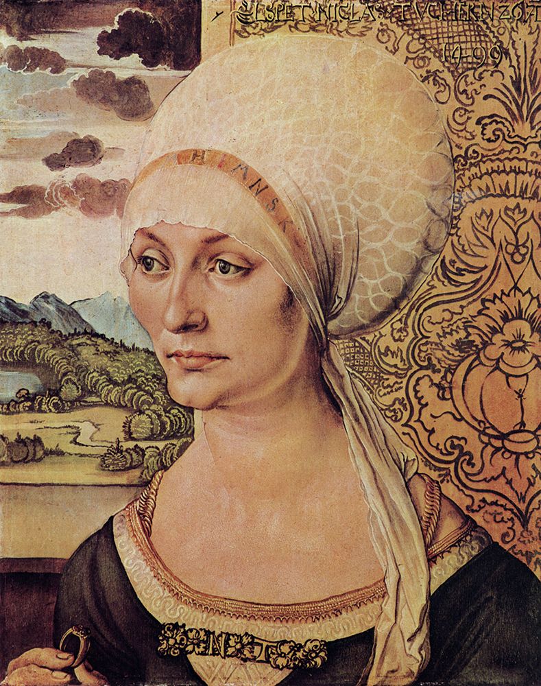 Portrait of Elsbeth Tucher 1499 art print by Albrecht Durer for $57.95 CAD