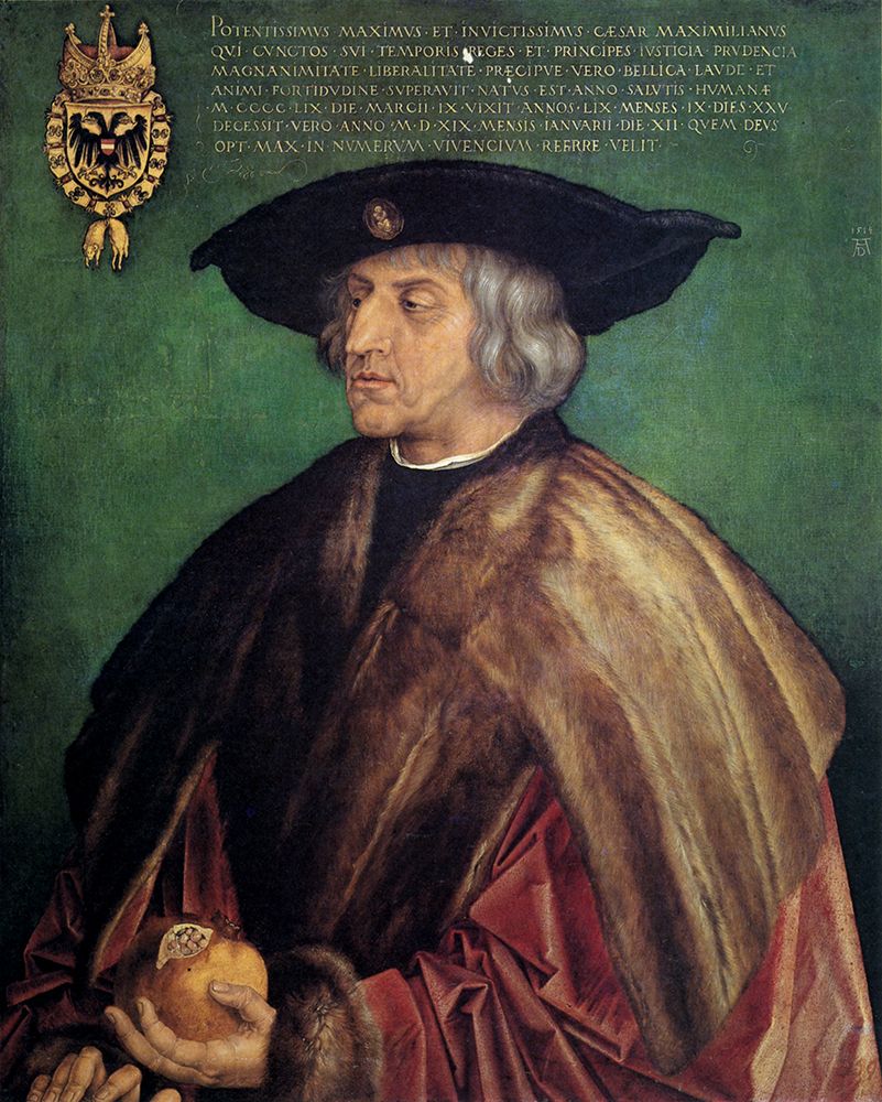 Portrait of the Emperor Maximilian I 1519 art print by Albrecht Durer for $57.95 CAD