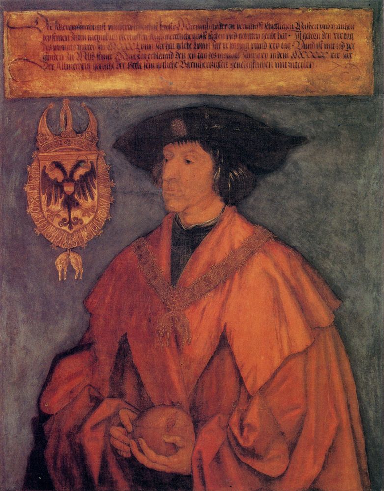 Portrait of the Emperor Maximilian I of Habsburg 1519 art print by Albrecht Durer for $57.95 CAD