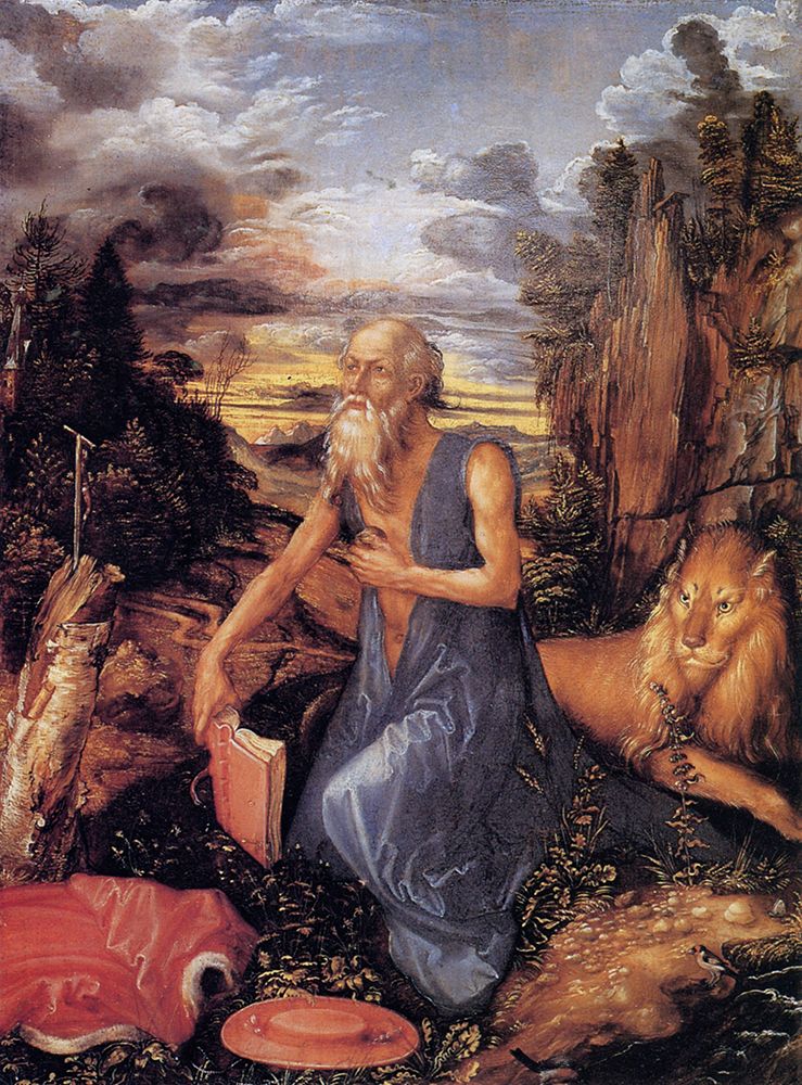 Saint Jerome in the Wilderness art print by Albrecht Durer for $57.95 CAD