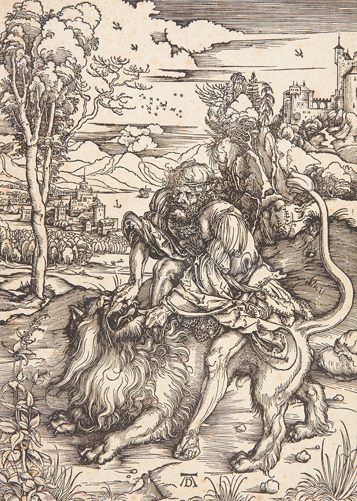 Samson Kills the Lion art print by Albrecht Durer for $57.95 CAD