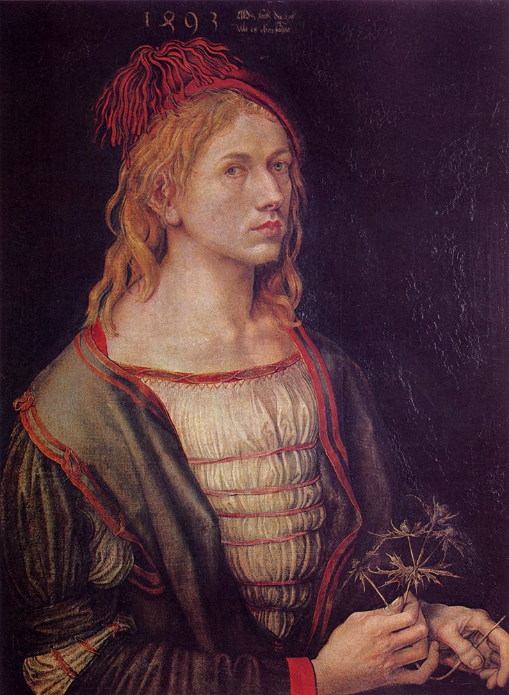 Self-portrait 1493 art print by Albrecht Durer for $57.95 CAD