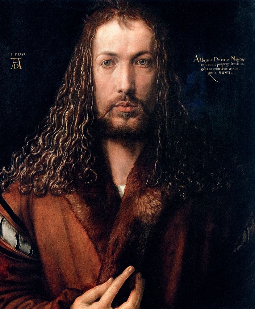 Self-portrait 1500 art print by Albrecht Durer for $57.95 CAD