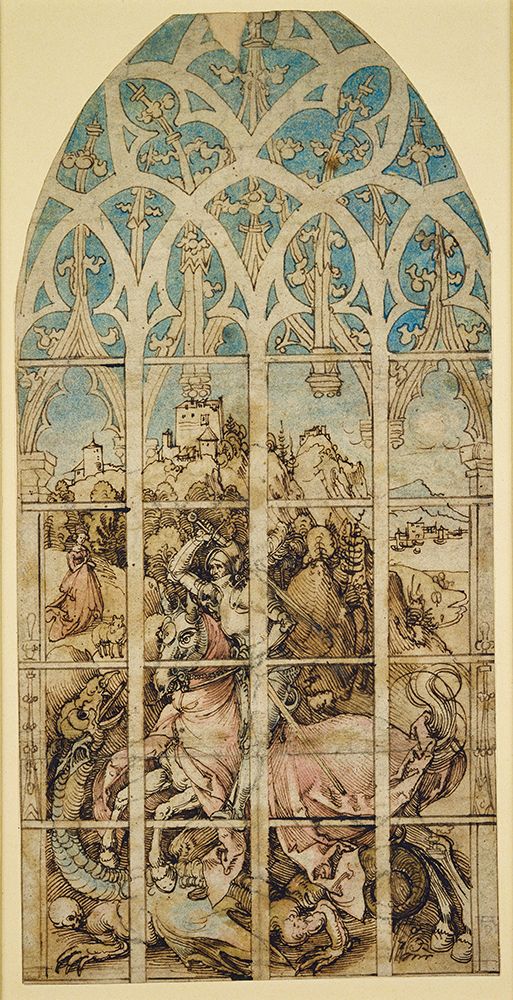 Sketch for a Glass Painting with St George ca 1496 art print by Albrecht Durer for $57.95 CAD