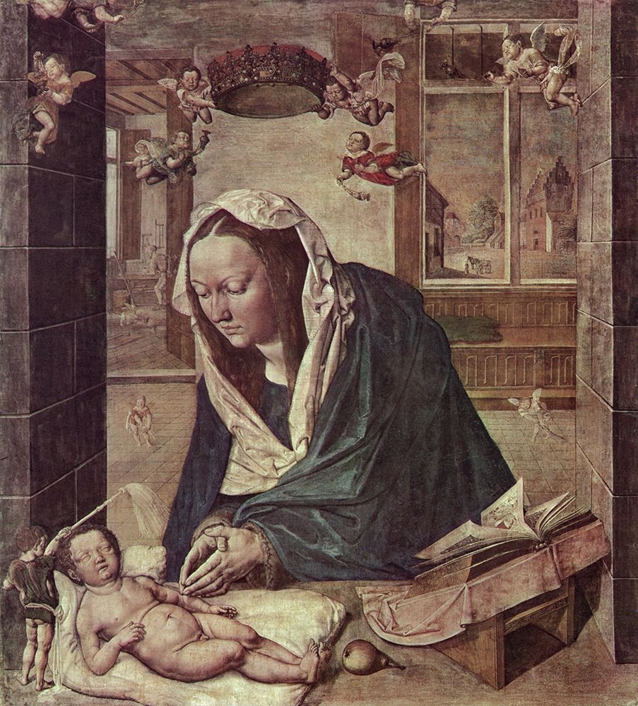 The Virgin Adoring the Child 1496 art print by Albrecht Durer for $57.95 CAD