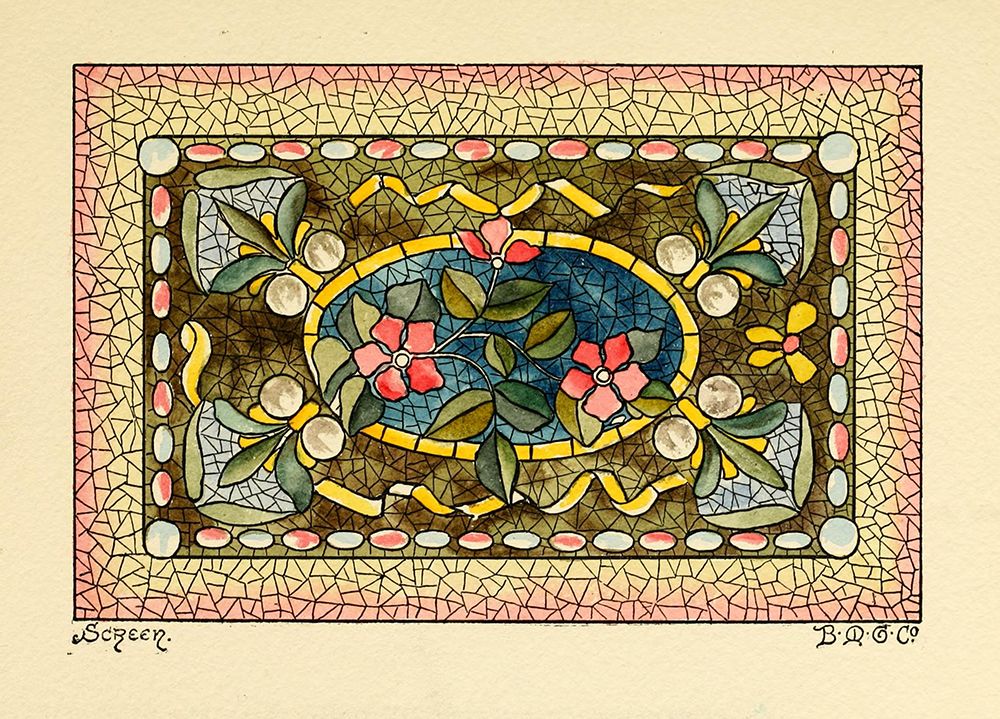 Belcher Mosaic Glass 1886 - 15 design by BMG Co art print by Art Nouveau Stained Glass Designs for $57.95 CAD