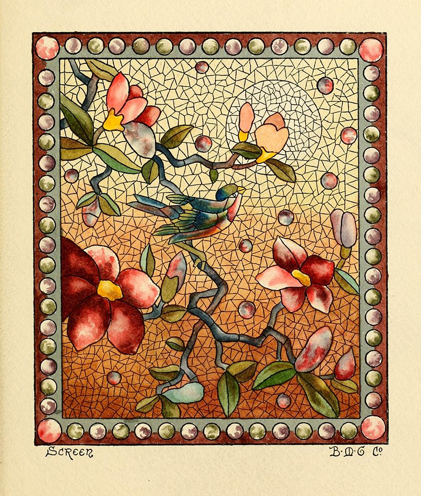 Belcher Mosaic Glass 1886 - 16 design by BMG Co art print by Art Nouveau Stained Glass Designs for $57.95 CAD