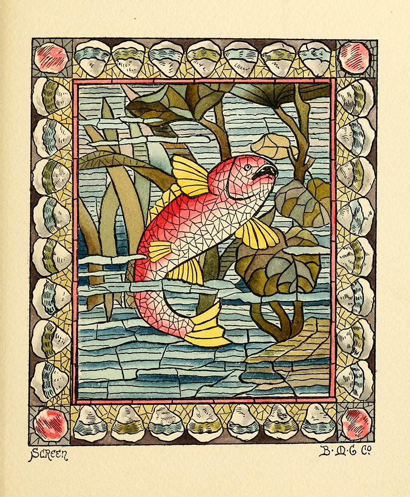 Belcher Mosaic Glass 1886 - 17 design by BMG Co art print by Art Nouveau Stained Glass Designs for $57.95 CAD