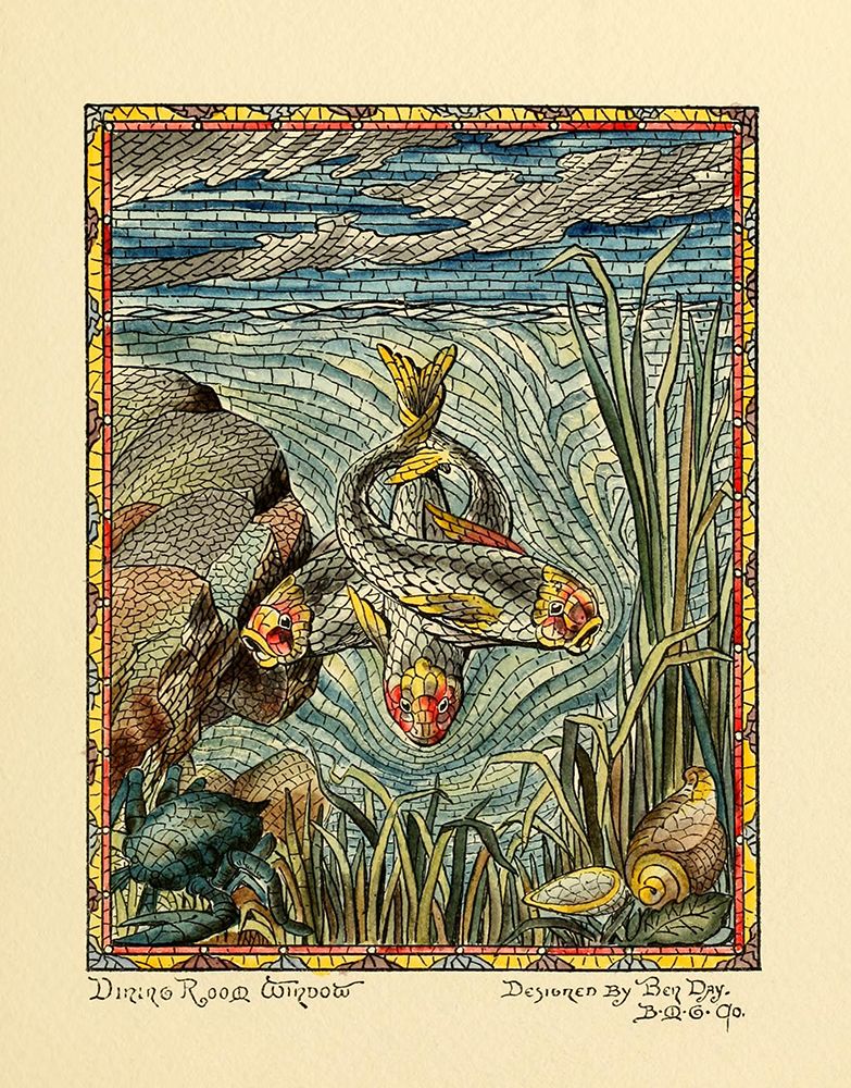 Belcher Mosaic Glass 1886 - 20 design by Ben Day art print by Art Nouveau Stained Glass Designs for $57.95 CAD