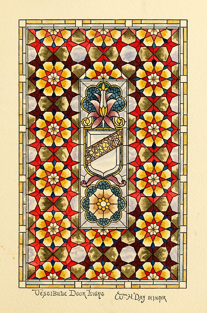 Belcher Mosaic Glass 1886 - 25 design by Wm H Day art print by Art Nouveau Stained Glass Designs for $57.95 CAD
