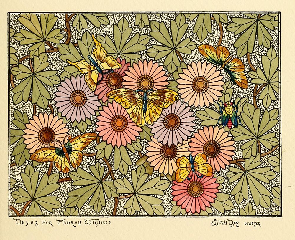 Belcher Mosaic Glass 1886 - 32 design by Wm H Day art print by Art Nouveau Stained Glass Designs for $57.95 CAD