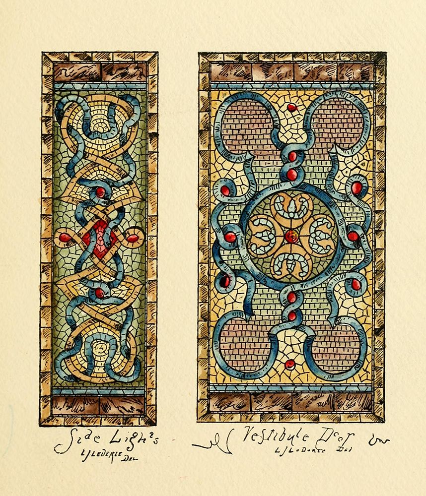 Belcher Mosaic Glass 1886 - 33 design by LJ Lederie art print by Art Nouveau Stained Glass Designs for $57.95 CAD