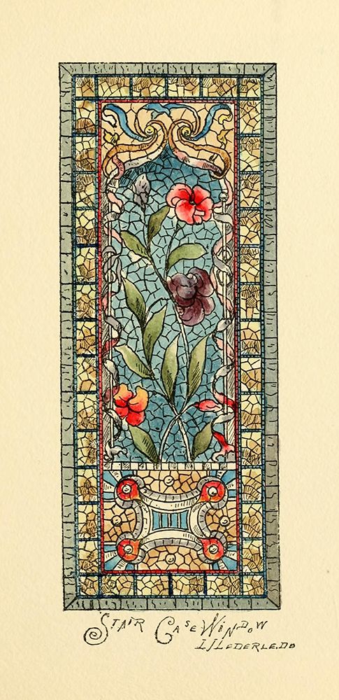 Belcher Mosaic Glass 1886 - 35 design by LJ Lederie art print by Art Nouveau Stained Glass Designs for $57.95 CAD