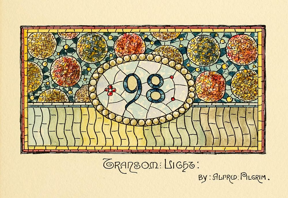 Belcher Mosaic Glass 1886 - 41 design by Alfred Pilgrim art print by Art Nouveau Stained Glass Designs for $57.95 CAD