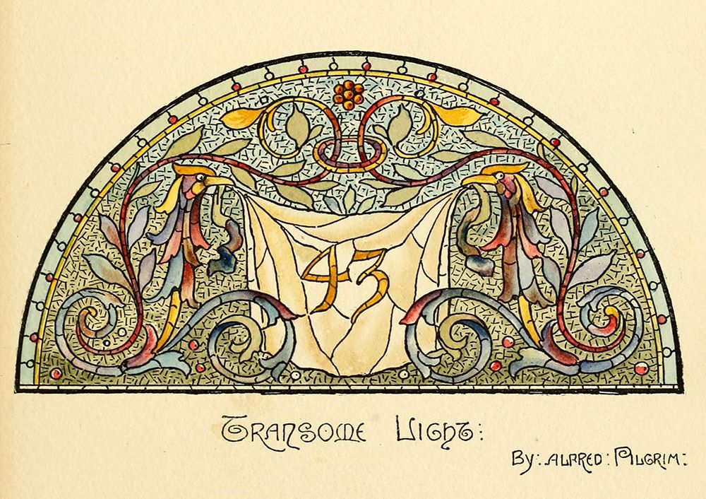 Belcher Mosaic Glass 1886 - 43 design by Alfred Pilgrim art print by Art Nouveau Stained Glass Designs for $57.95 CAD