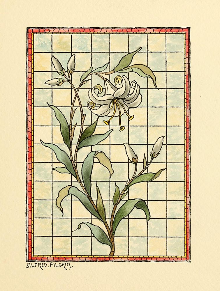 Belcher Mosaic Glass 1886 - 44 design by Alfred Pilgrim art print by Art Nouveau Stained Glass Designs for $57.95 CAD