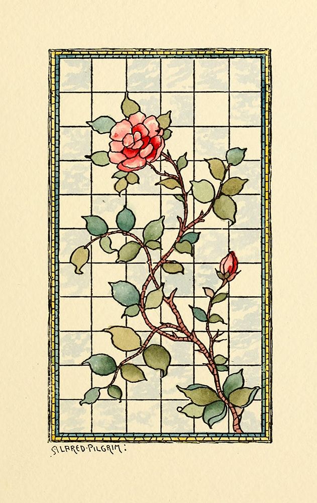 Belcher Mosaic Glass 1886 - 45 design by Alfred Pilgrim art print by Art Nouveau Stained Glass Designs for $57.95 CAD