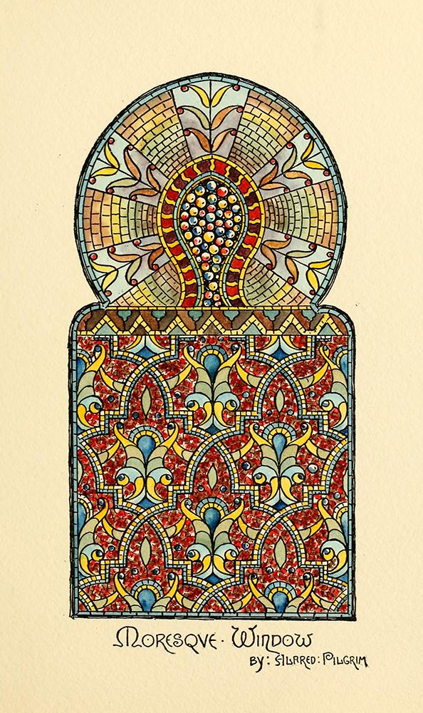 Belcher Mosaic Glass 1886 - 47 design by Alfred Pilgrim art print by Art Nouveau Stained Glass Designs for $57.95 CAD