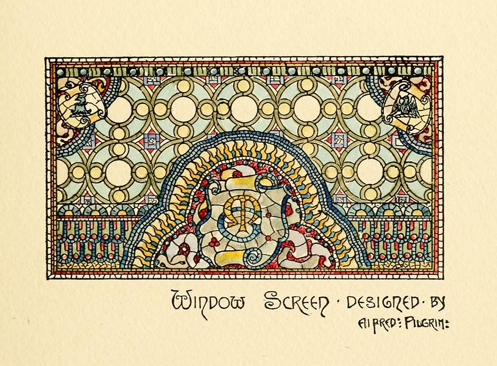 Belcher Mosaic Glass 1886 - 48 design by Alfred Pilgrim art print by Art Nouveau Stained Glass Designs for $57.95 CAD