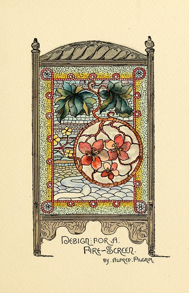 Belcher Mosaic Glass 1886 - 49 design by Alfred Pilgrim art print by Art Nouveau Stained Glass Designs for $57.95 CAD