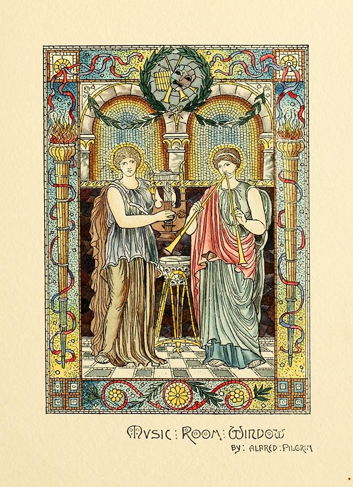 Belcher Mosaic Glass 1886 - 51 design by Alfred Pilgrim art print by Art Nouveau Stained Glass Designs for $57.95 CAD