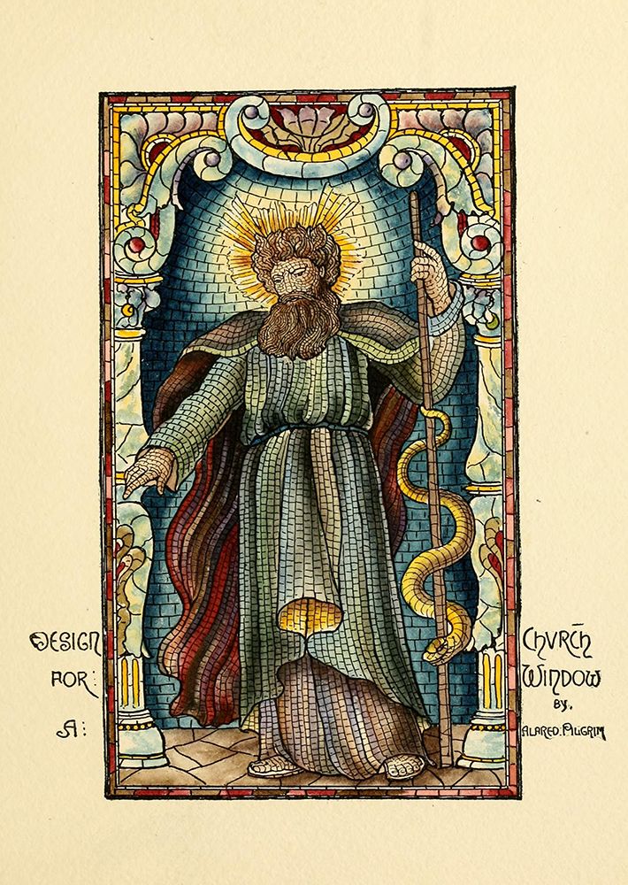 Belcher Mosaic Glass 1886 - 53 design by Alfred Pilgrim art print by Art Nouveau Stained Glass Designs for $57.95 CAD