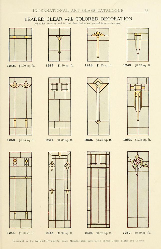 International Art Glass 1914 - 1 art print by Art Nouveau Stained Glass Designs for $57.95 CAD