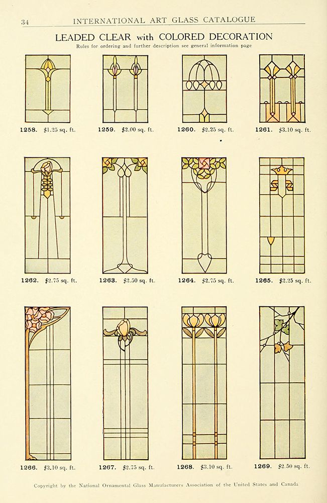 International Art Glass 1914 - 2 art print by Art Nouveau Stained Glass Designs for $57.95 CAD