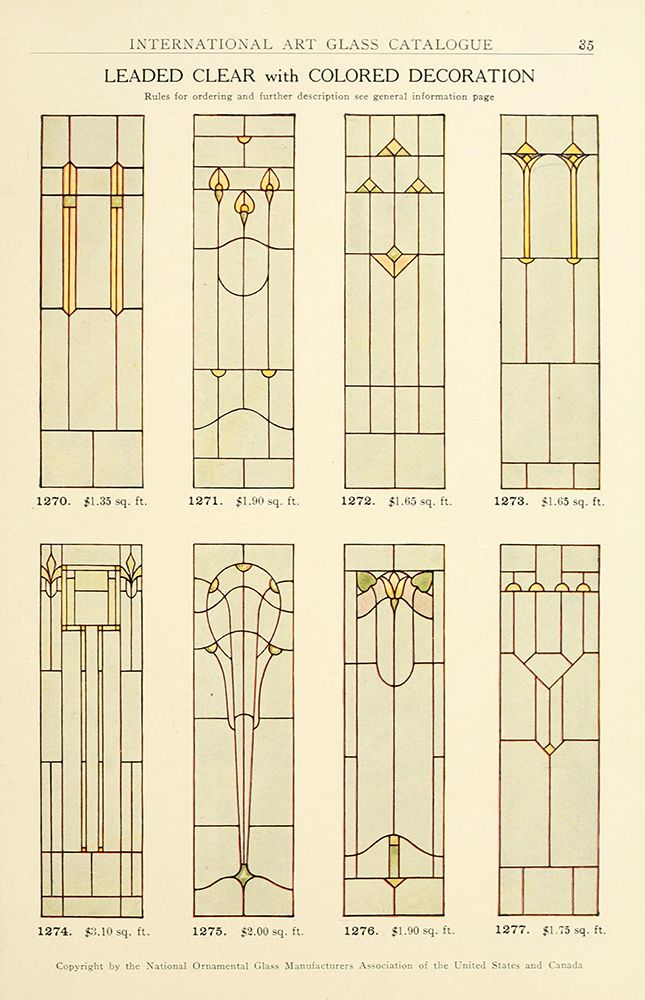 International Art Glass 1914 - 3 art print by Art Nouveau Stained Glass Designs for $57.95 CAD