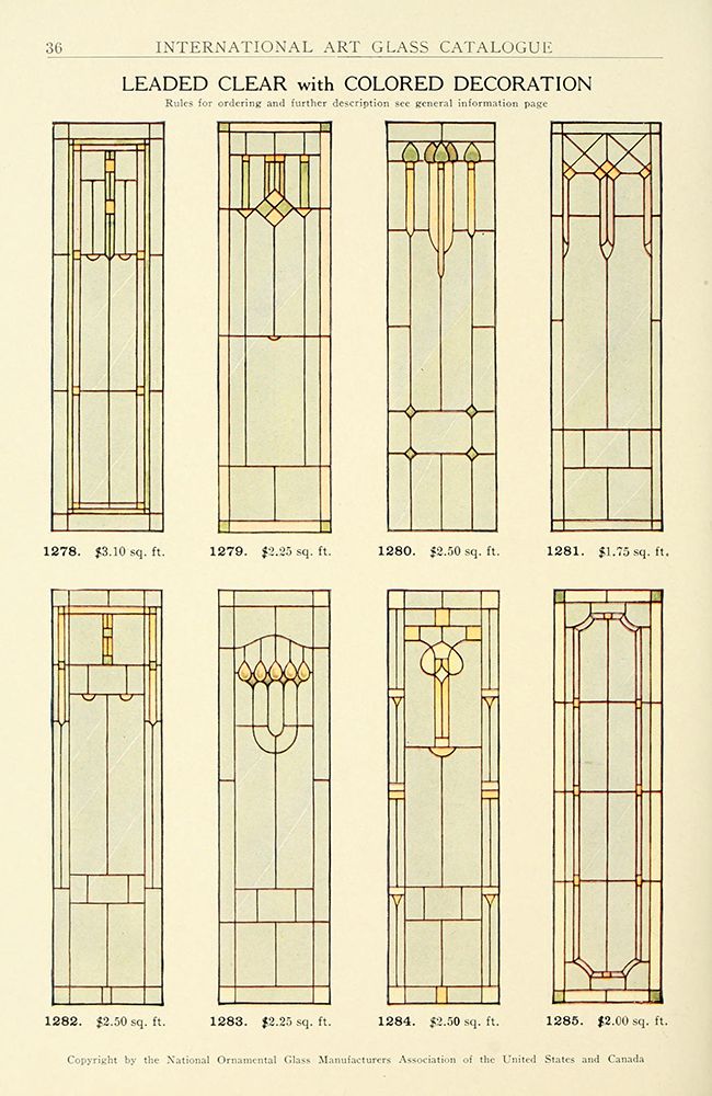 International Art Glass 1914 - 4 art print by Art Nouveau Stained Glass Designs for $57.95 CAD