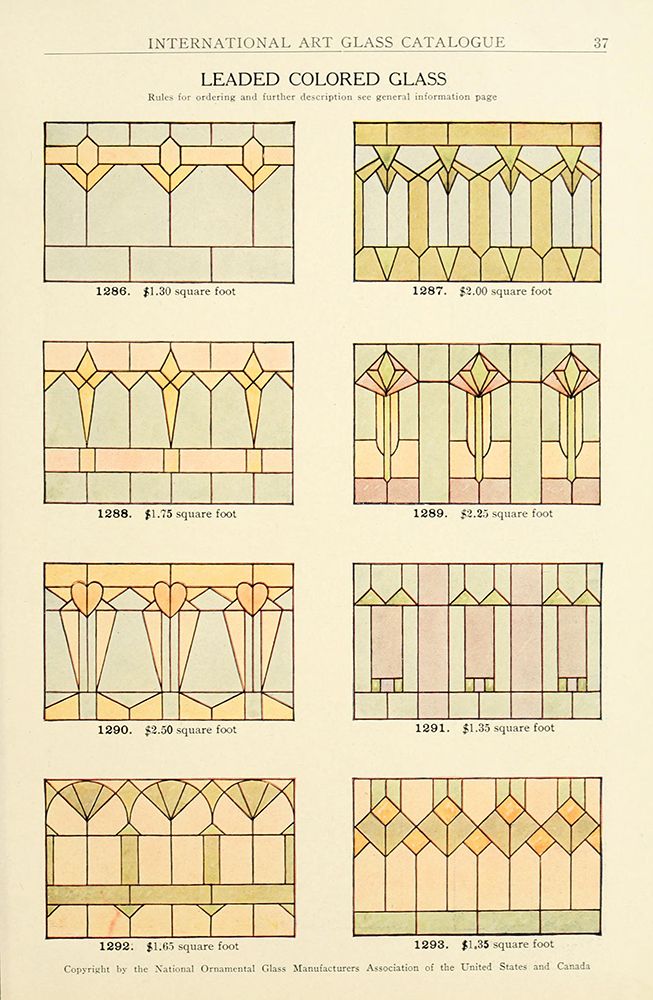 International Art Glass 1914 - 5 art print by Art Nouveau Stained Glass Designs for $57.95 CAD