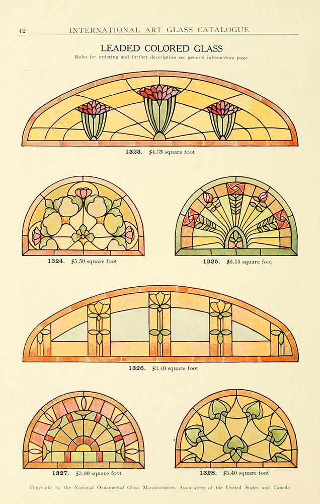 International Art Glass 1914 - 10 art print by Art Nouveau Stained Glass Designs for $57.95 CAD