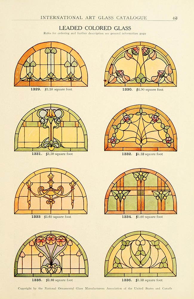 International Art Glass 1914 - 11 art print by Art Nouveau Stained Glass Designs for $57.95 CAD