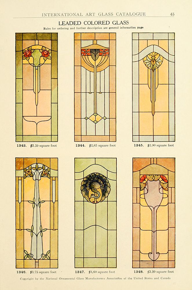 International Art Glass 1914 - 13 art print by Art Nouveau Stained Glass Designs for $57.95 CAD
