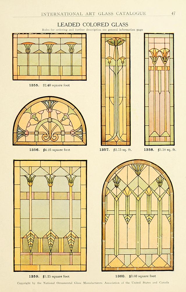 International Art Glass 1914 - 15 art print by Art Nouveau Stained Glass Designs for $57.95 CAD