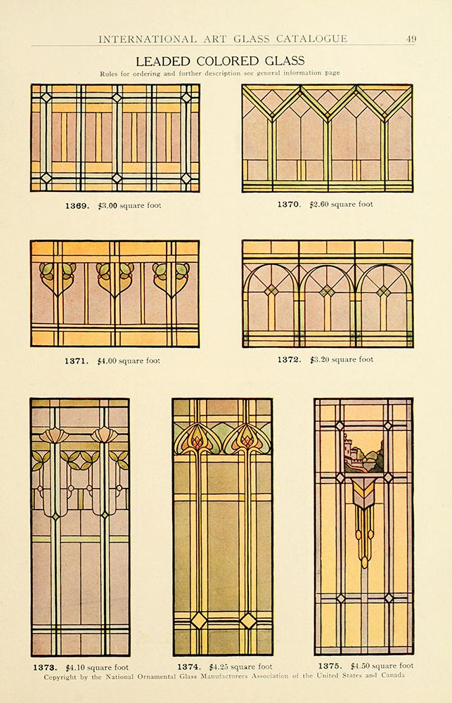 International Art Glass 1914 - 17 art print by Art Nouveau Stained Glass Designs for $57.95 CAD