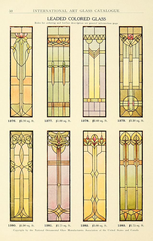 International Art Glass 1914 - 18 art print by Art Nouveau Stained Glass Designs for $57.95 CAD