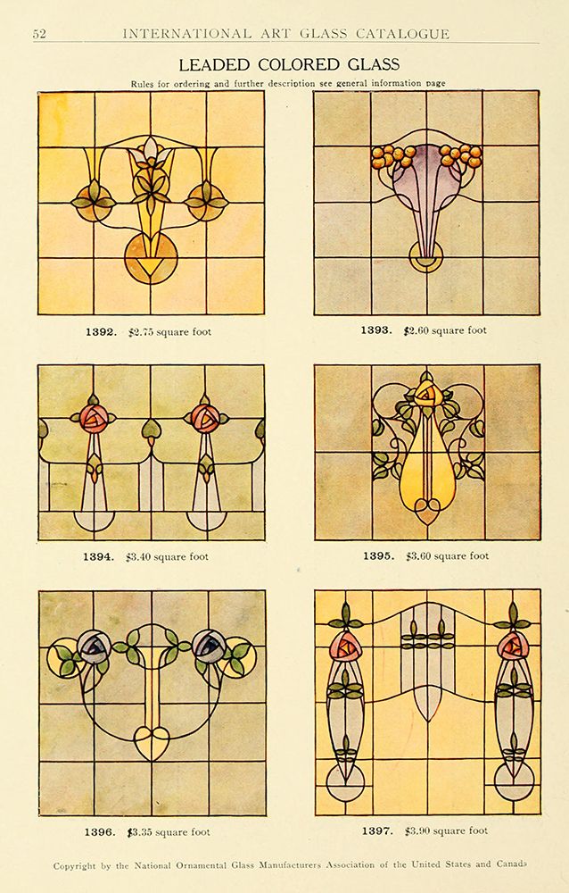 International Art Glass 1914 - 20 art print by Art Nouveau Stained Glass Designs for $57.95 CAD