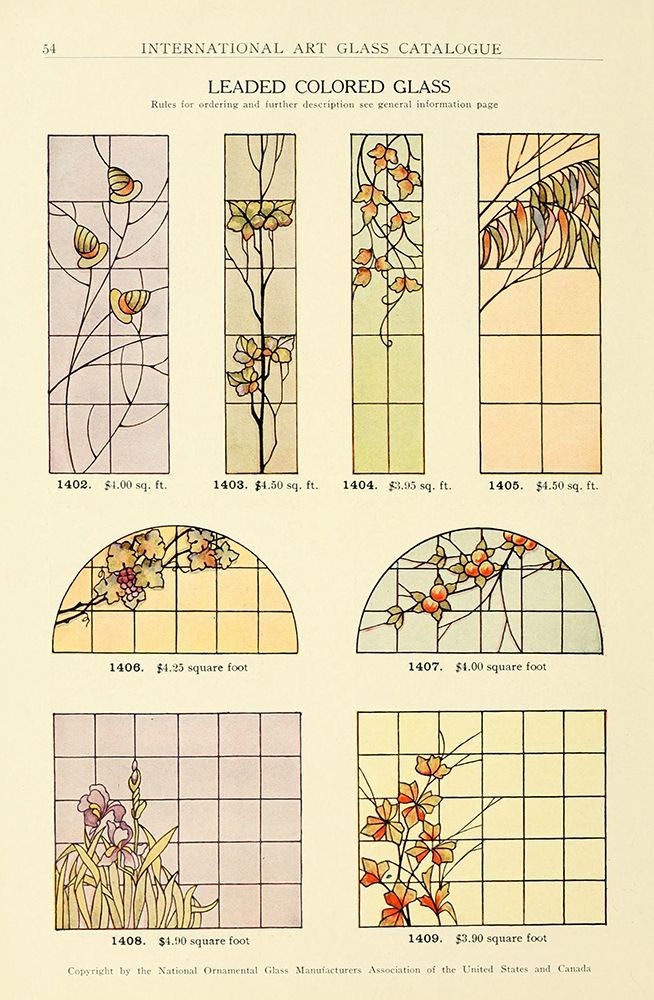 International Art Glass 1914 - 22 art print by Art Nouveau Stained Glass Designs for $57.95 CAD
