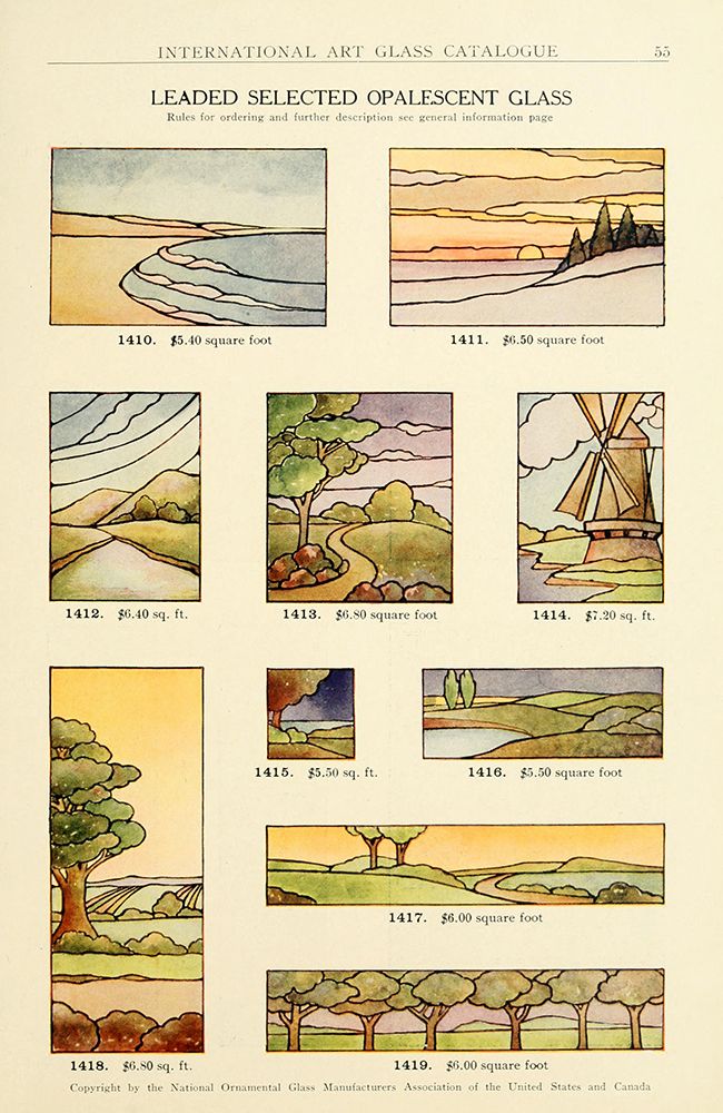 International Art Glass 1914 - 23 art print by Art Nouveau Stained Glass Designs for $57.95 CAD