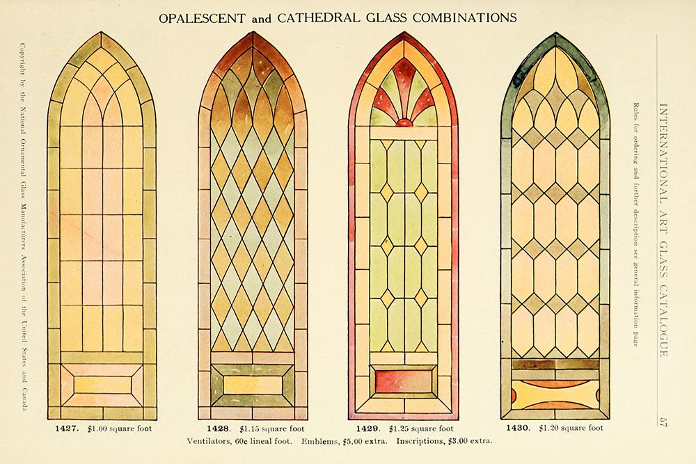 International Art Glass 1914 - 25 art print by Art Nouveau Stained Glass Designs for $57.95 CAD