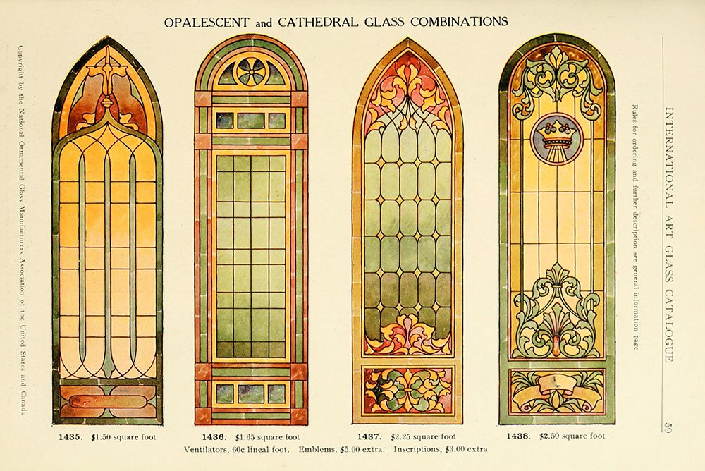 International Art Glass 1914 - 27 art print by Art Nouveau Stained Glass Designs for $57.95 CAD