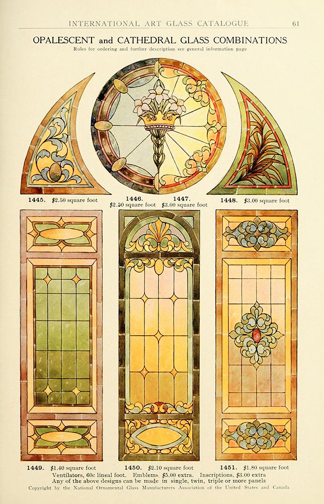 International Art Glass 1914 - 29 art print by Art Nouveau Stained Glass Designs for $57.95 CAD