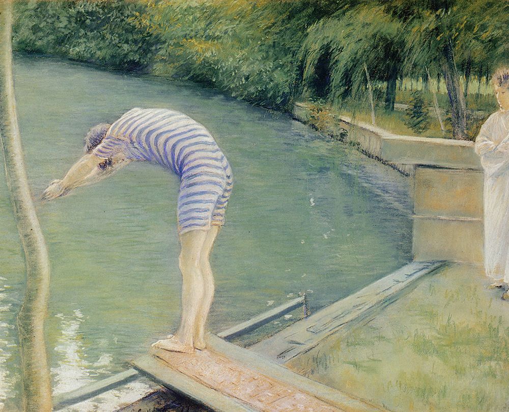 Bathers, Banks of the Yerres 1877 art print by Gustave Caillebotte for $57.95 CAD